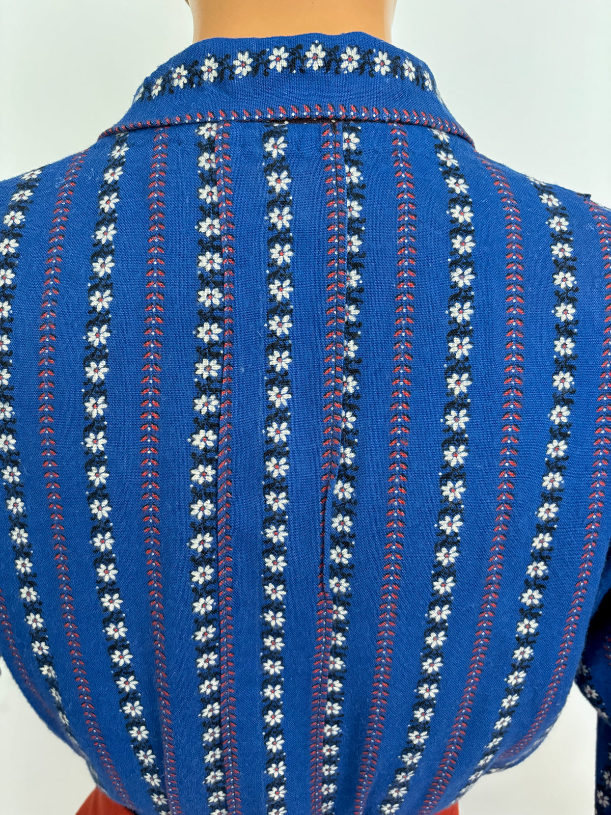 2XL/3XL | 1950s Blue Cotton Flannel Blouse