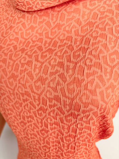 M | 1950s Crepe Day Dress With Shoulder Bow