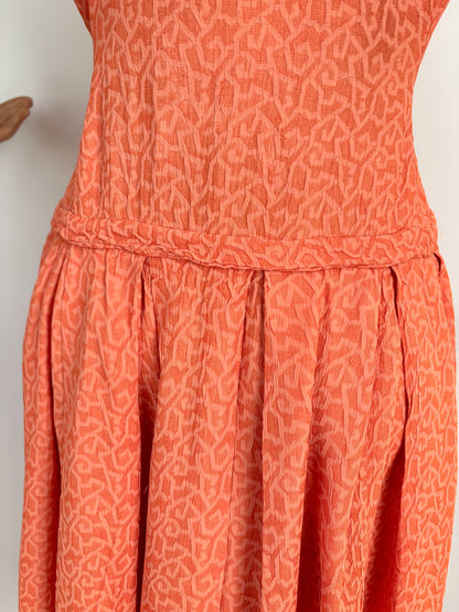 M | 1950s Crepe Day Dress With Shoulder Bow