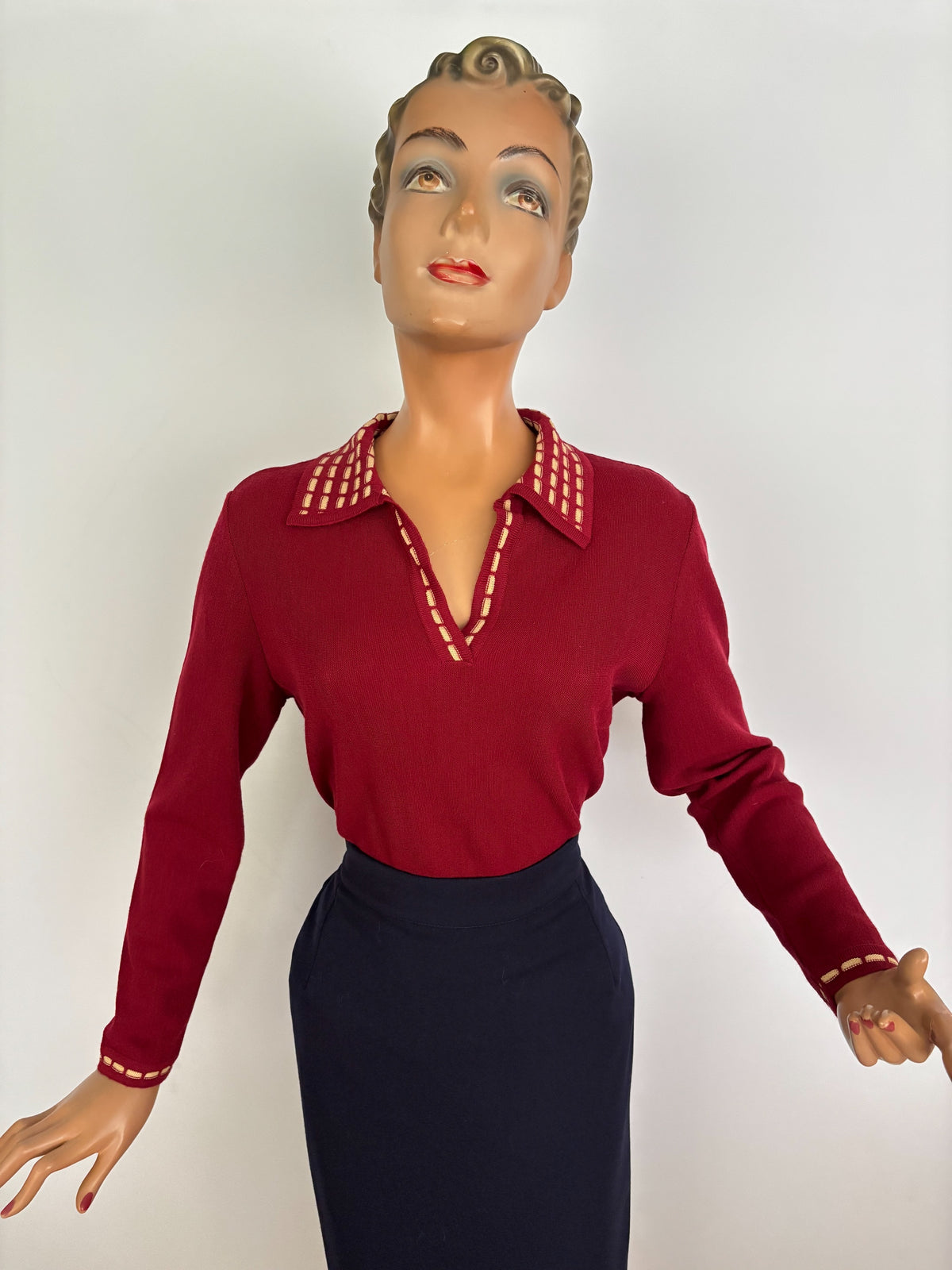 XL | 1950s New Old Stock Wool Knit Sweater