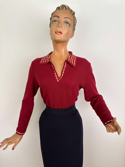 XL | 1950s New Old Stock Wool Knit Sweater