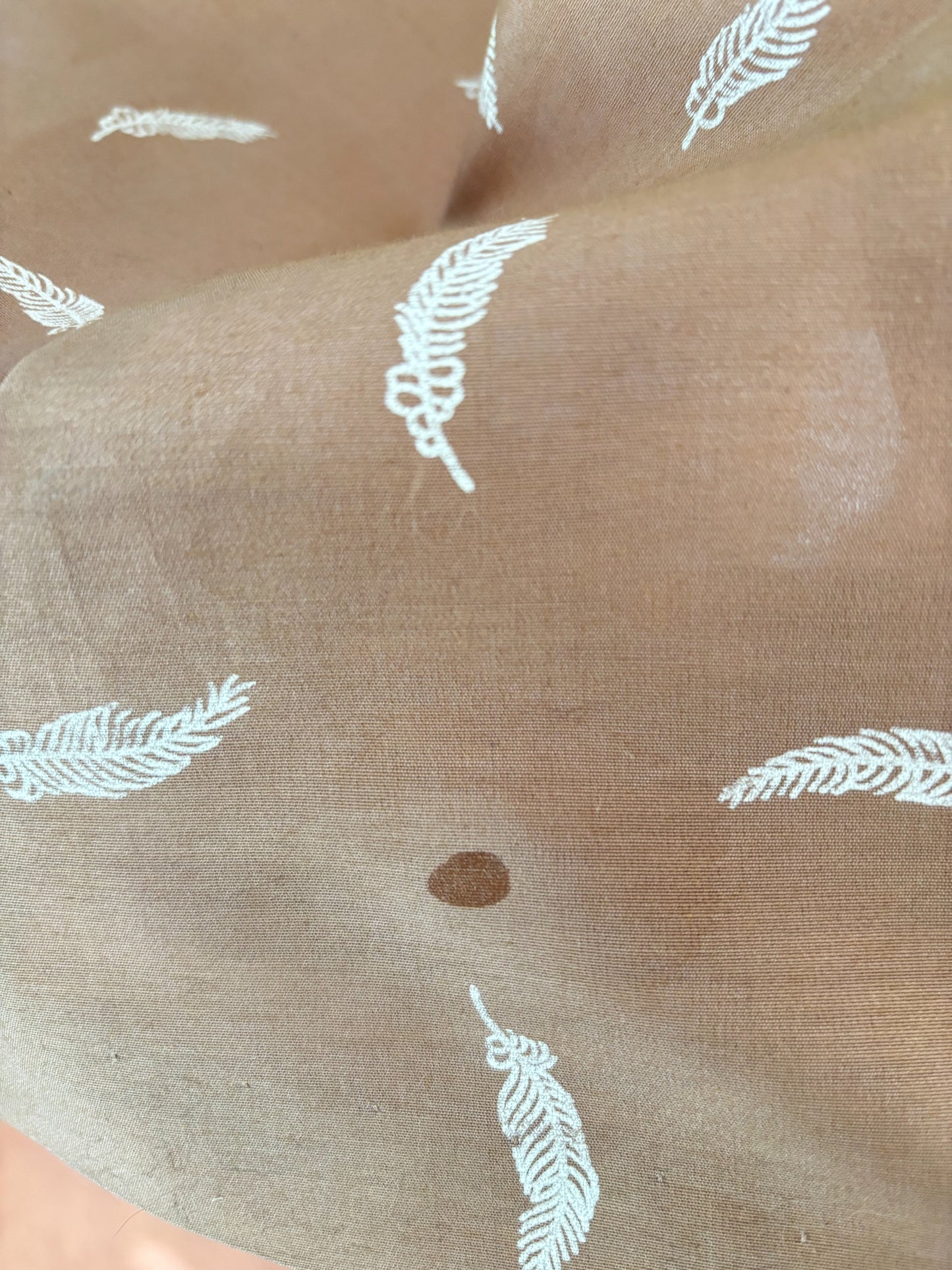 M | 1950s Feather Print Poplin Dress