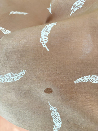 M | 1950s Feather Print Poplin Dress