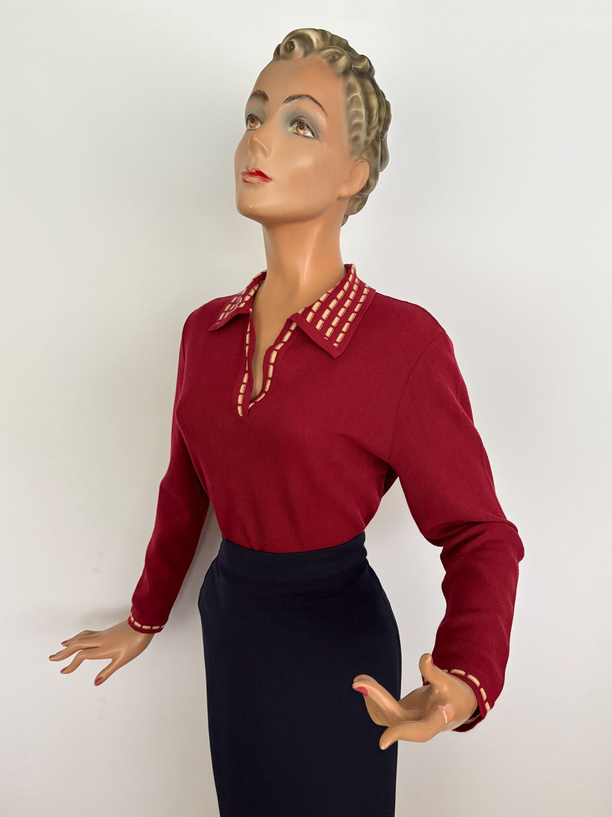 XL | 1950s New Old Stock Wool Knit Sweater