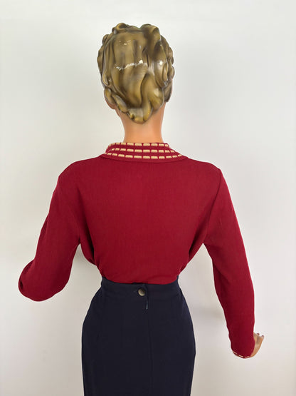 XL | 1950s New Old Stock Wool Knit Sweater