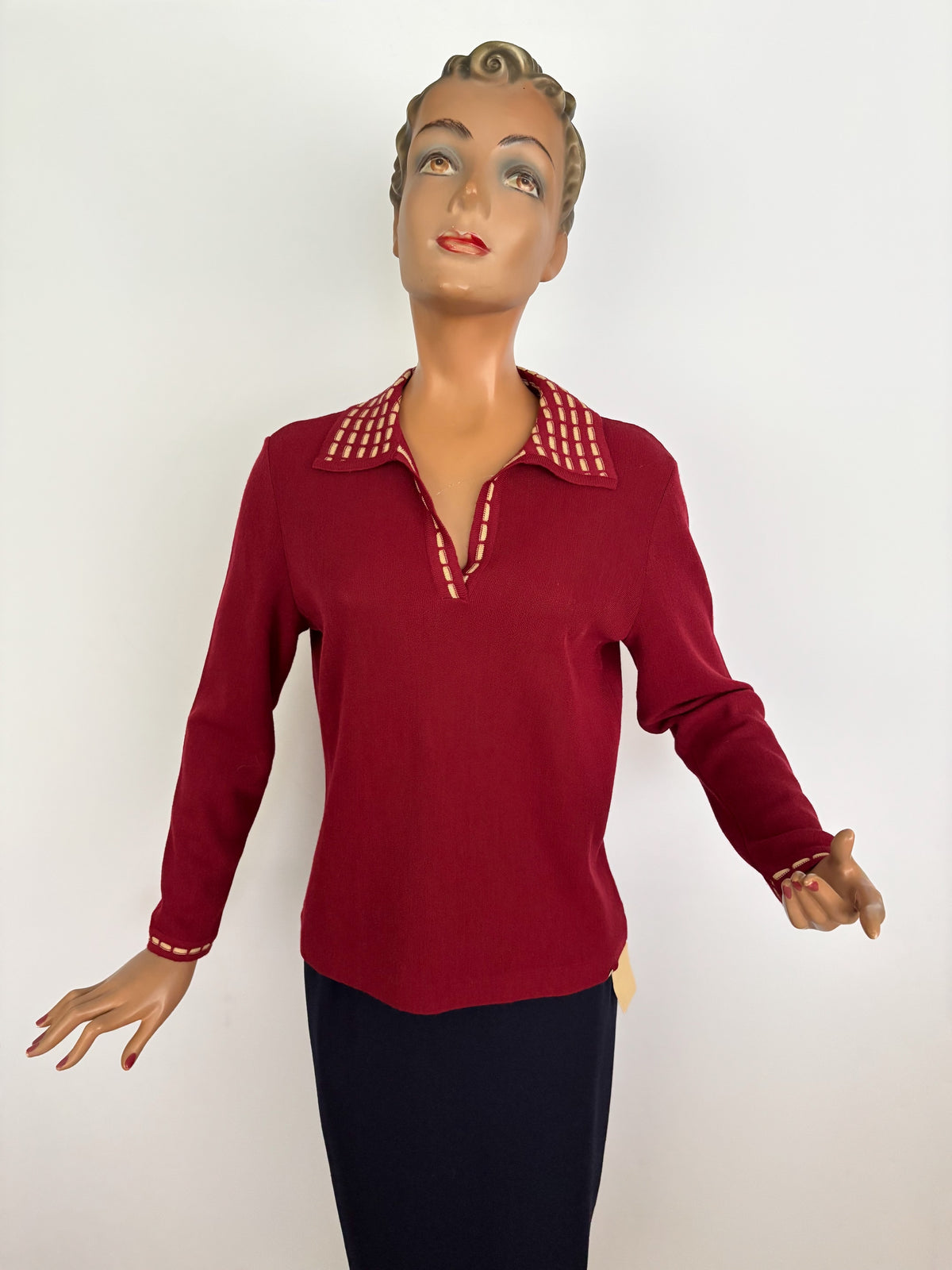 XL | 1950s New Old Stock Wool Knit Sweater