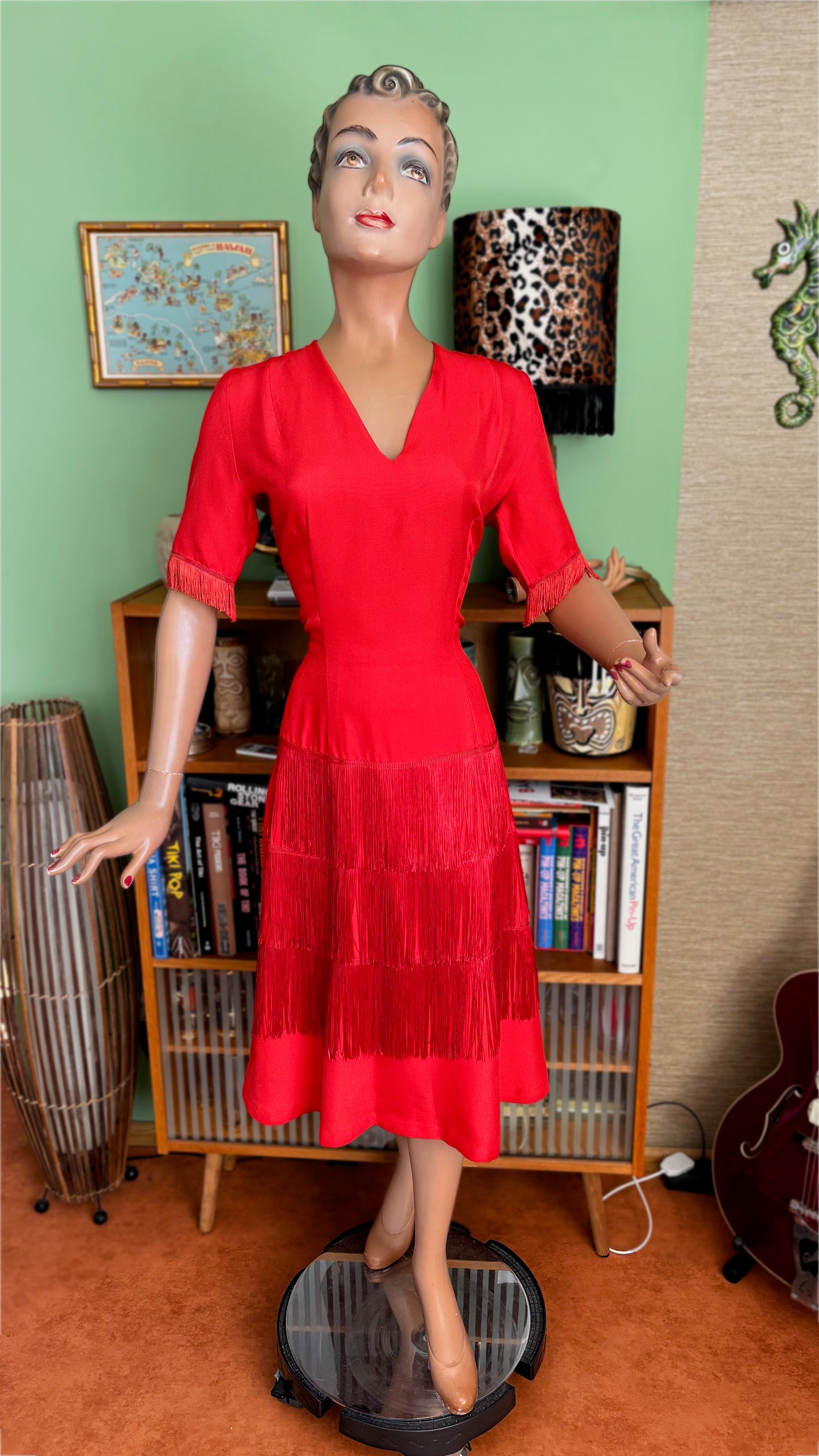 1950s Style Fringe Dress | S/M