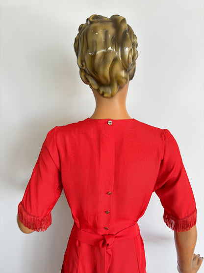 1950s Style Fringe Dress | S/M
