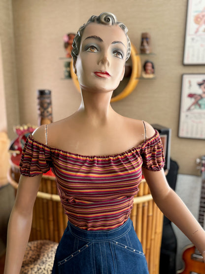 Shirley Peasant Top Stripe