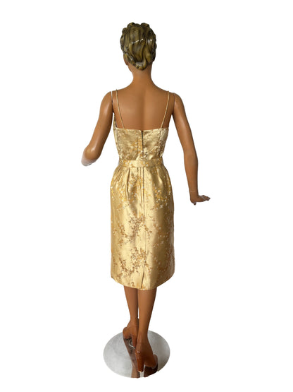 1950s Alfred Shaheen Brocade Dress | XS