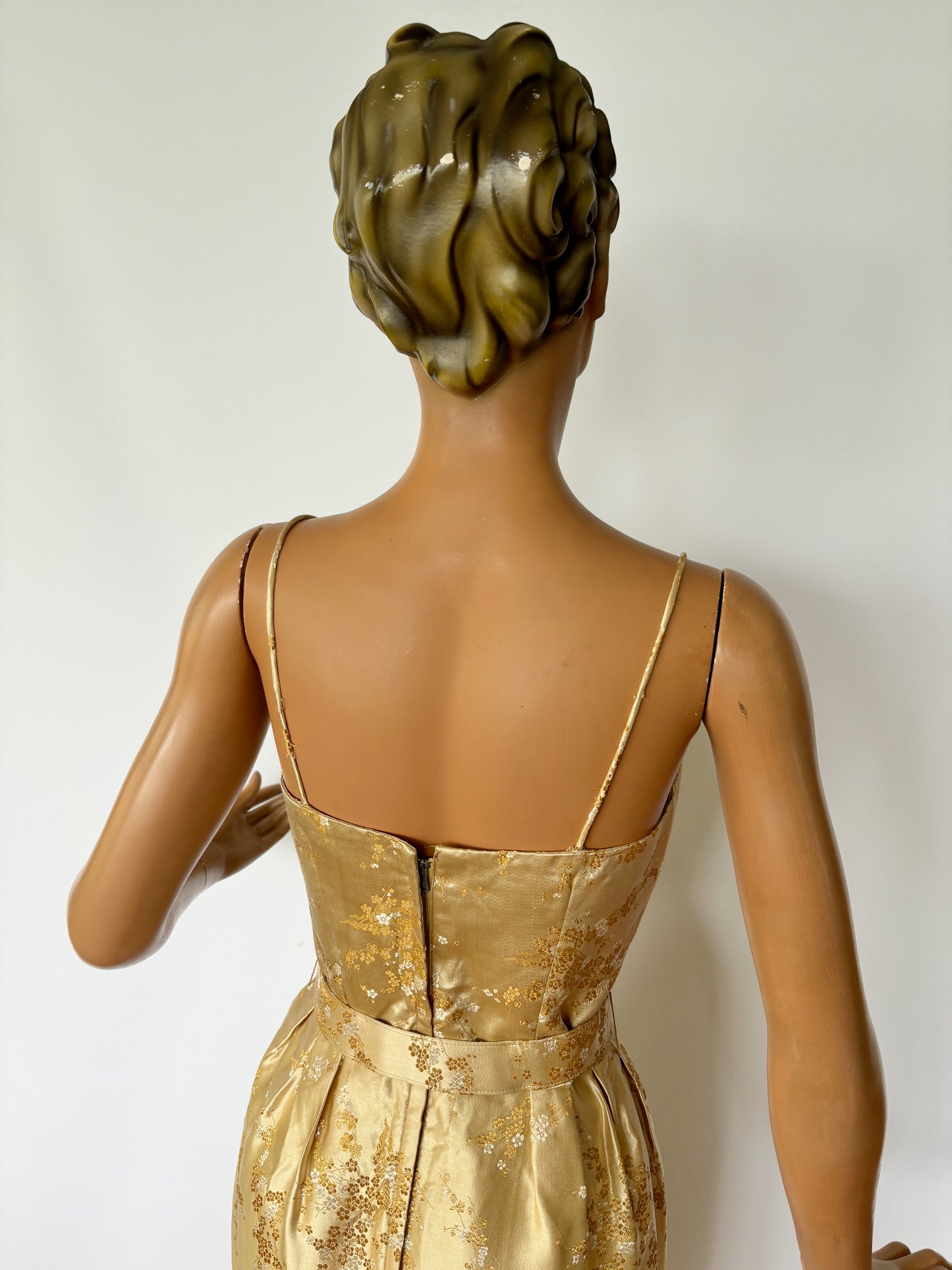 1950s Alfred Shaheen Brocade Dress | XS