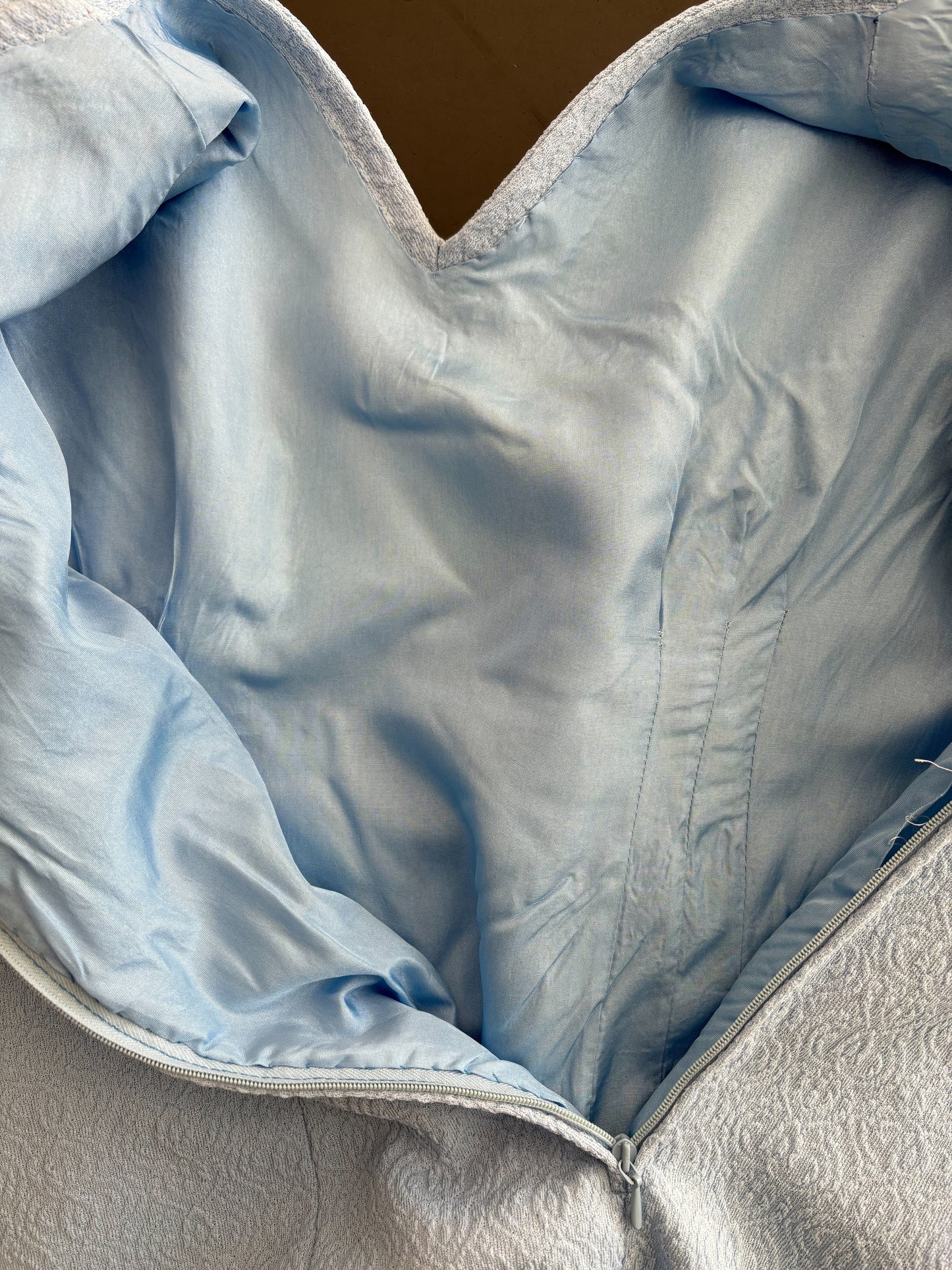 M | 1960s Mod Mini Dress Light Blue With Red And Navy Trim