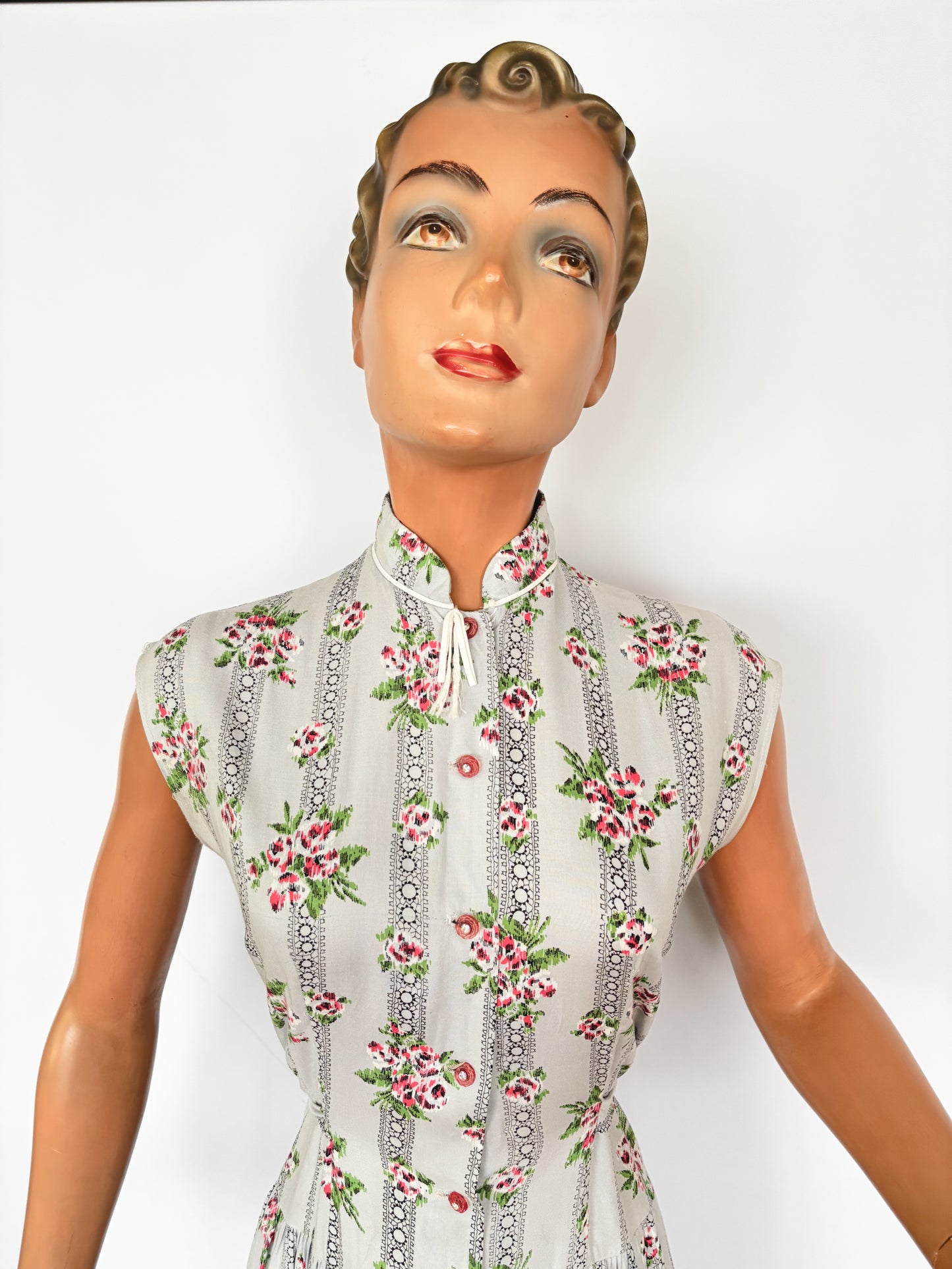 1950s Sleeveless Shirtwaist Dress | Large