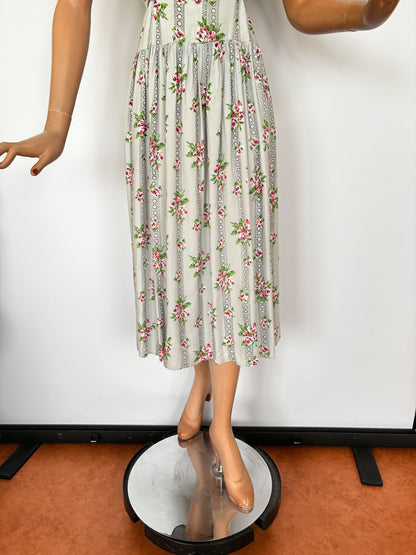 1950s Sleeveless Shirtwaist Dress | Large