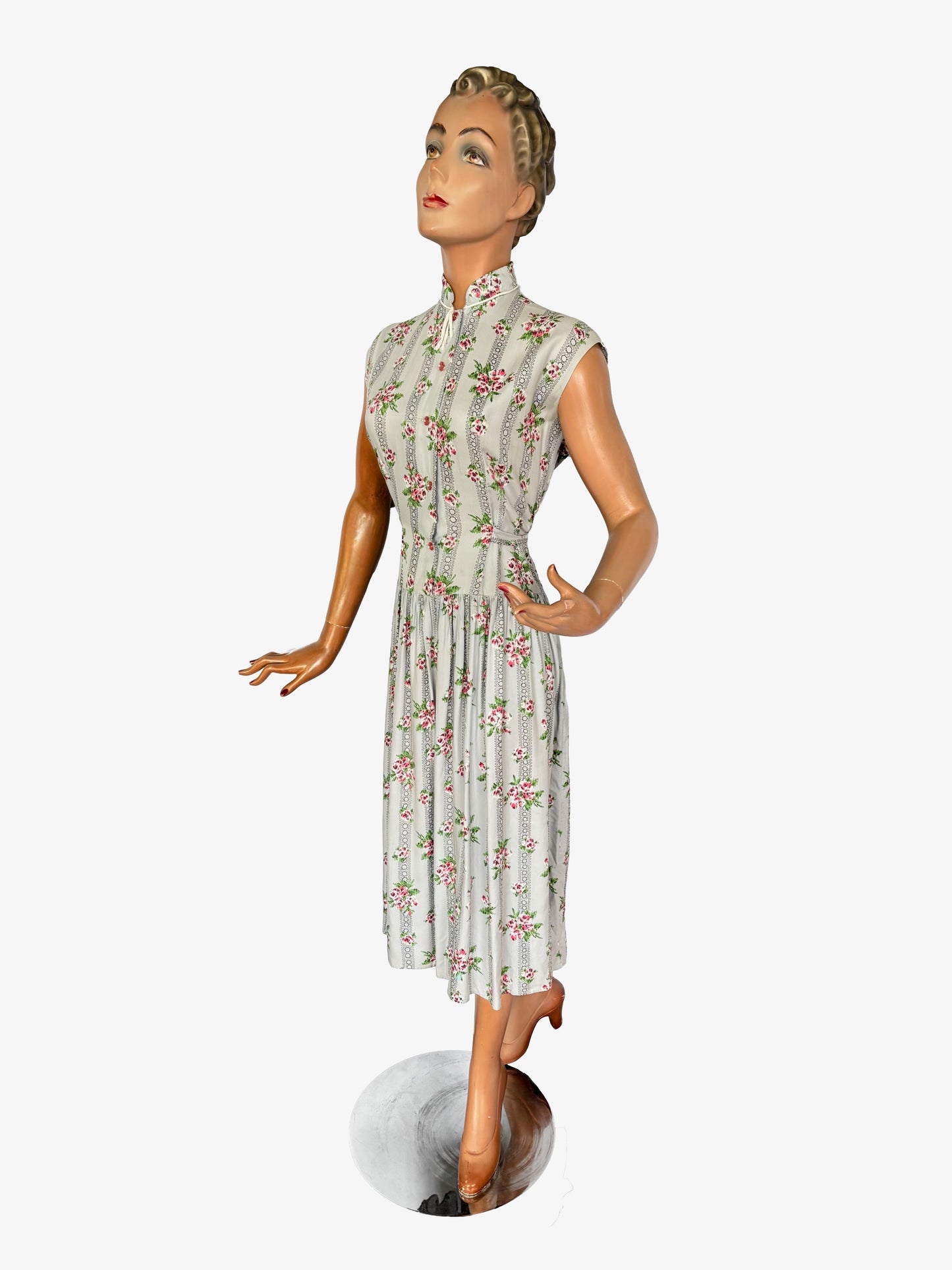 1950s Sleeveless Shirtwaist Dress | Large