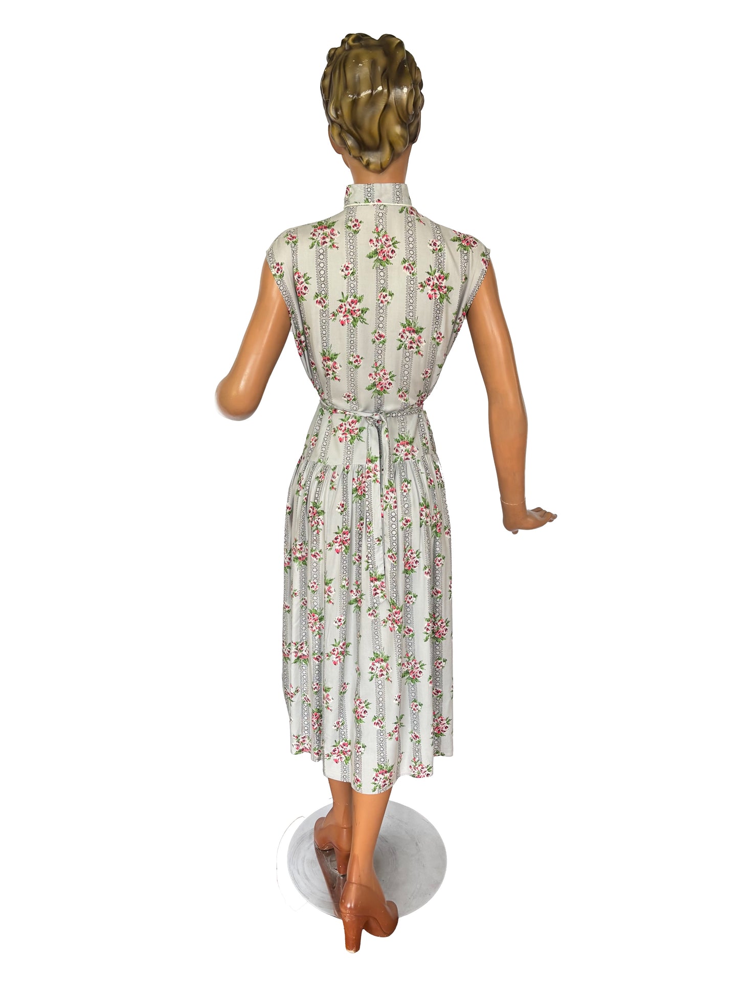 1950s Sleeveless Shirtwaist Dress | Large