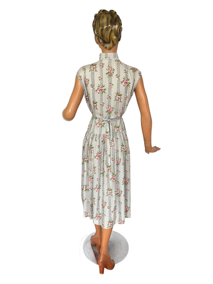 1950s Sleeveless Shirtwaist Dress | Large