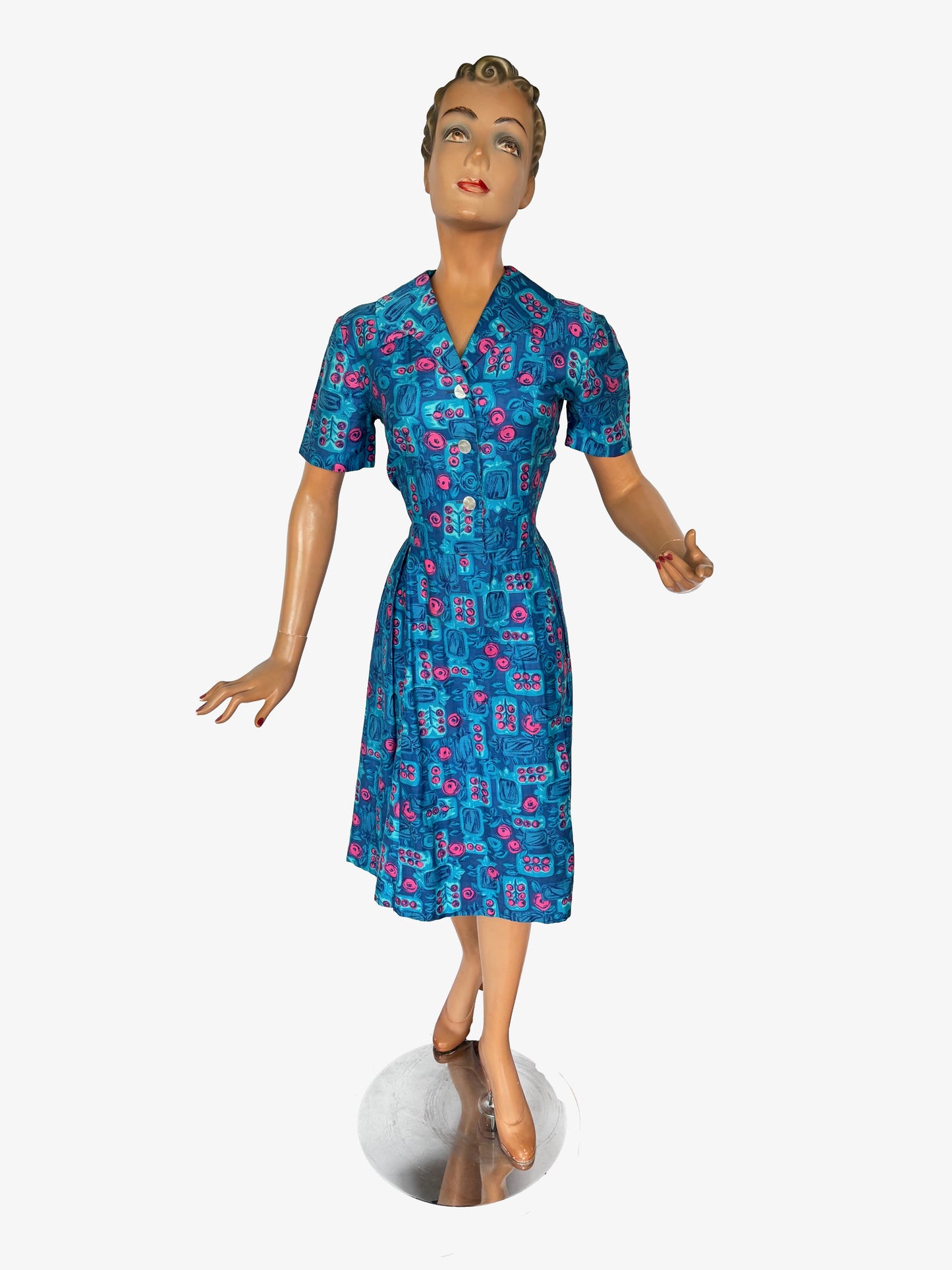 1950s Soft Cotton Shirtwaist Dress | Large