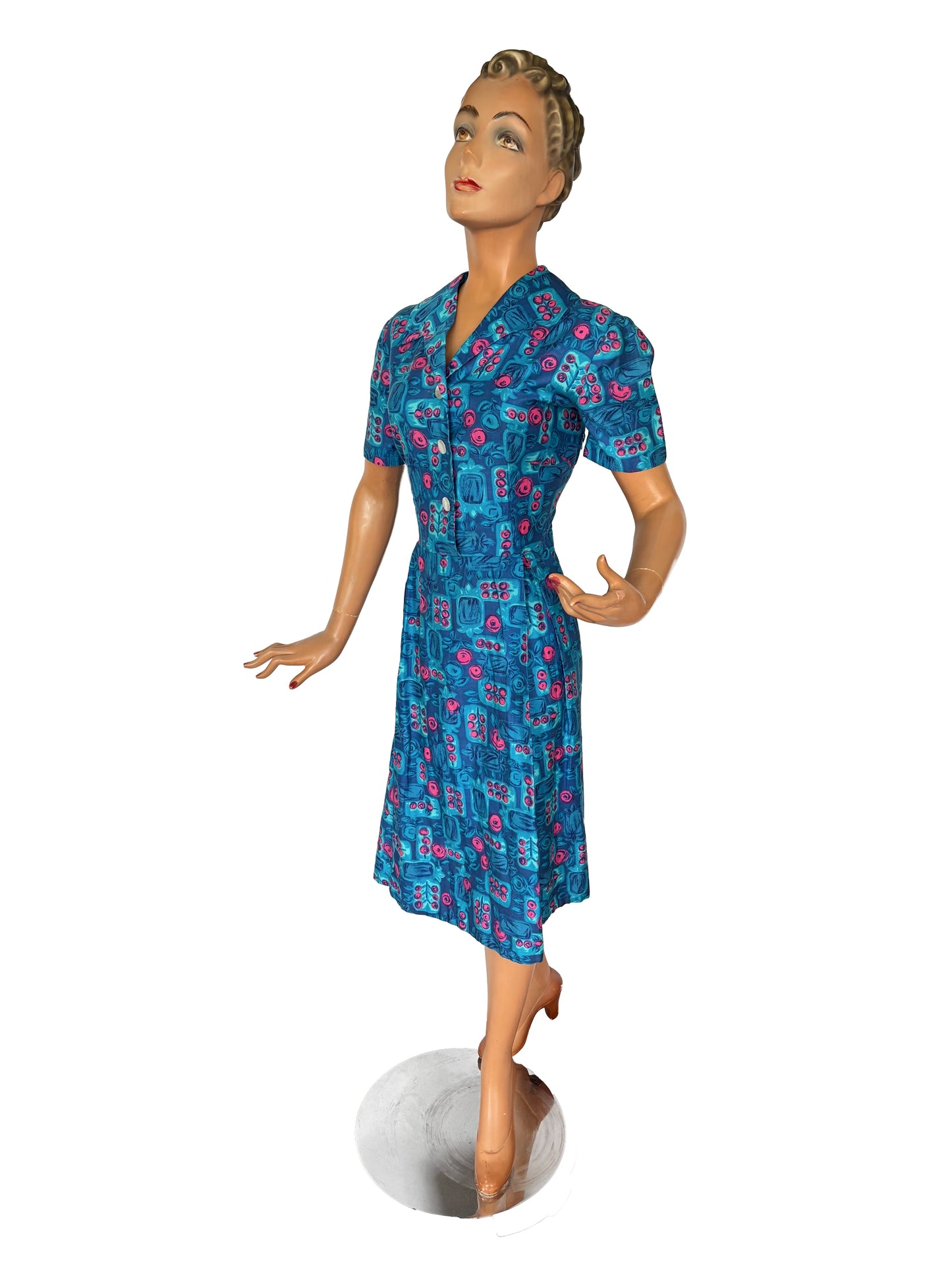 1950s Soft Cotton Shirtwaist Dress | Large
