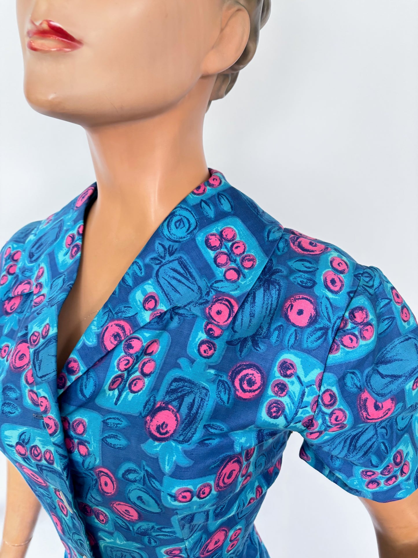 1950s Soft Cotton Shirtwaist Dress | Large