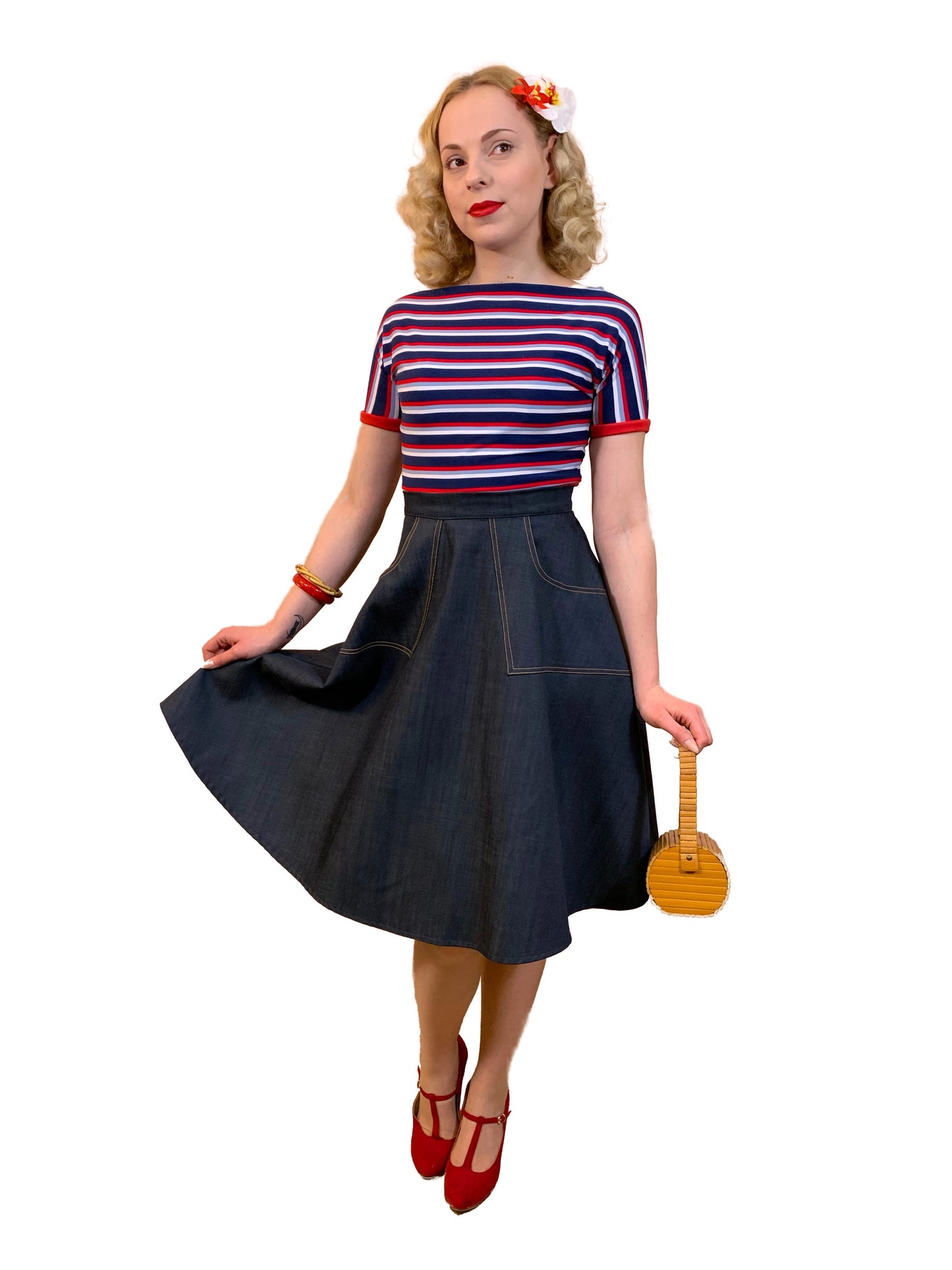 Betty Jo Blue Denim Skirt
