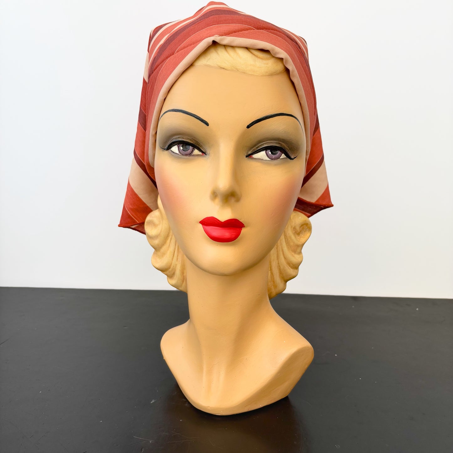 1960s Deadstock Bandana Hair Scarf Stripe