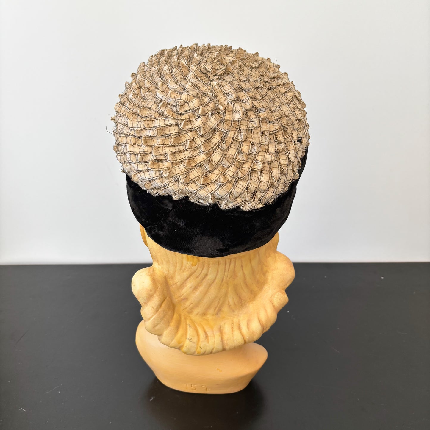 1950s Velvet and Raffia Cossack Hat