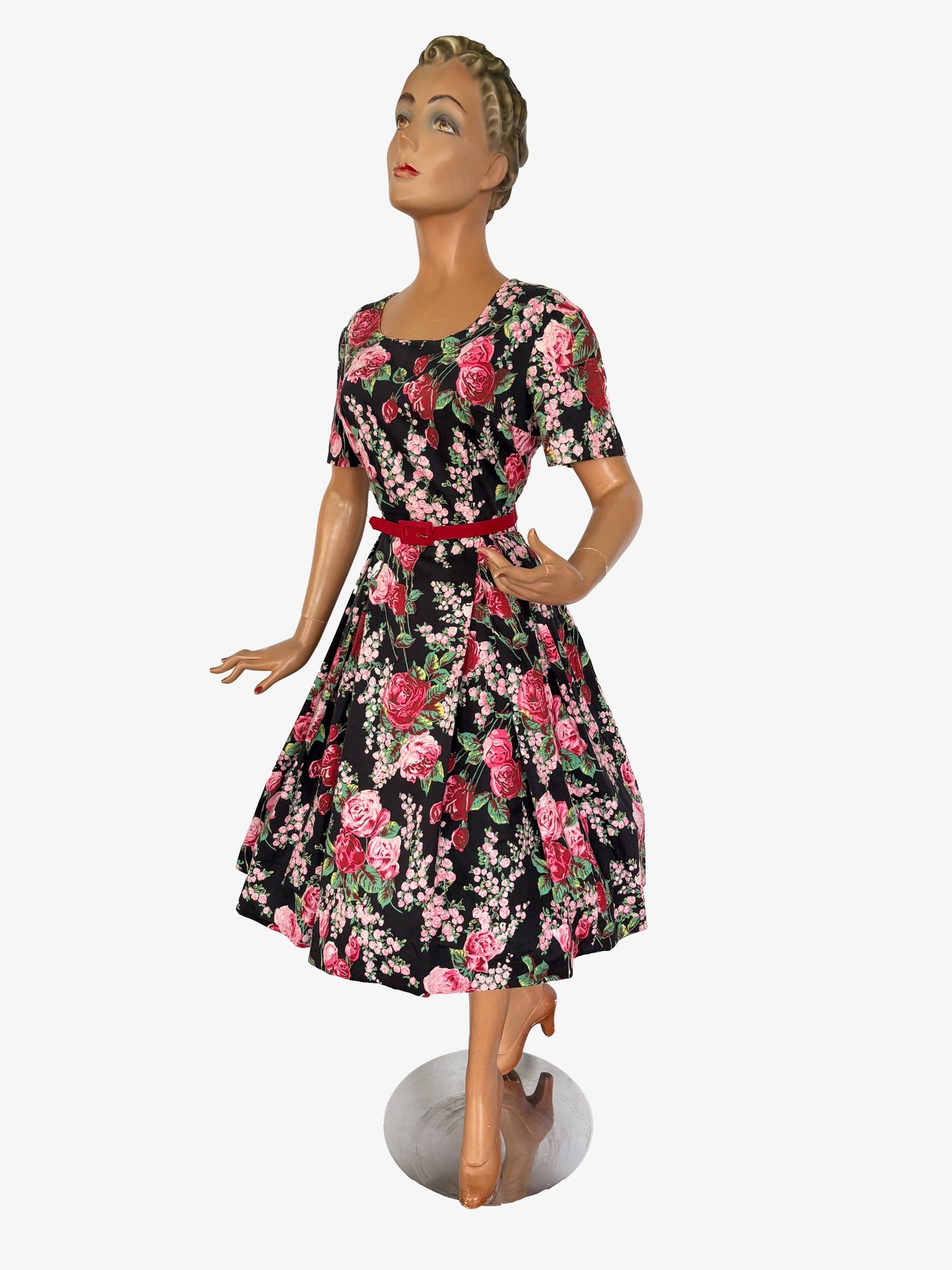 S/M | 1950s/60s Floral Cotton Dress Sissi Leninki