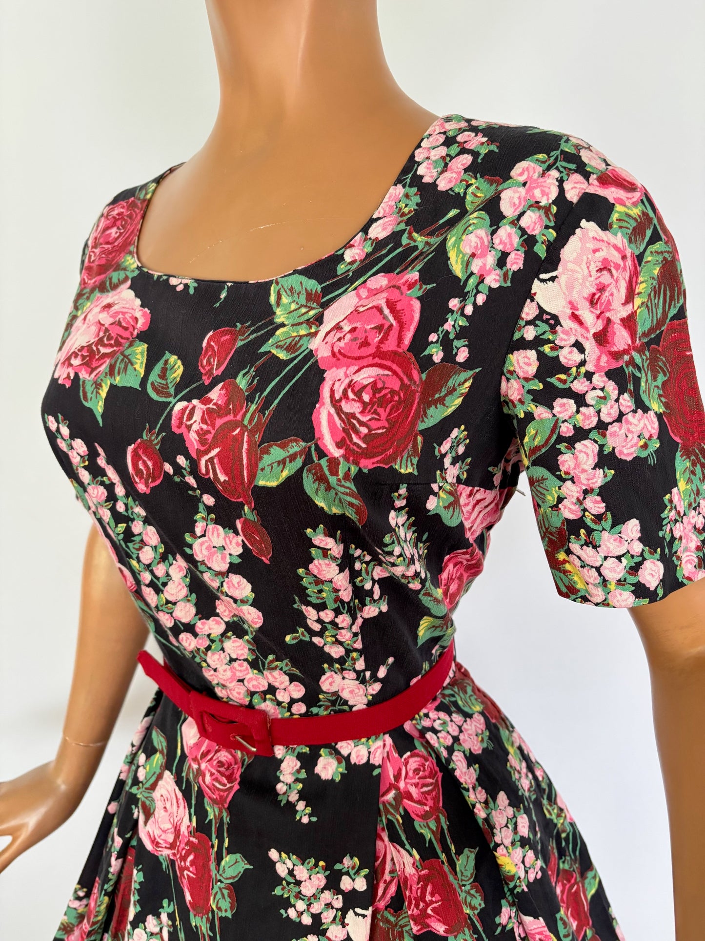 S/M | 1950s/60s Floral Cotton Dress Sissi Leninki