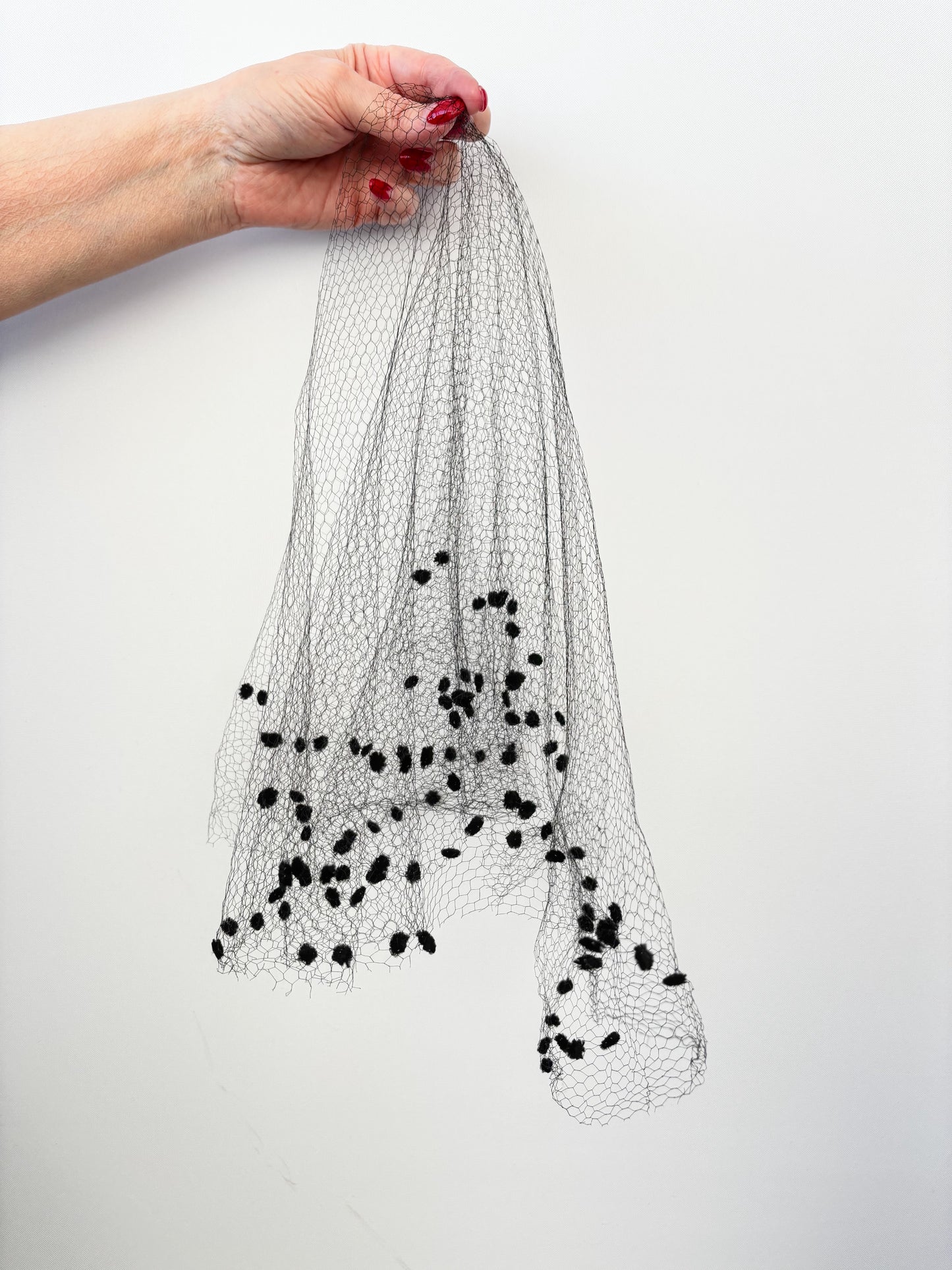 Vintage Velvet Dotted Birdcage Veil