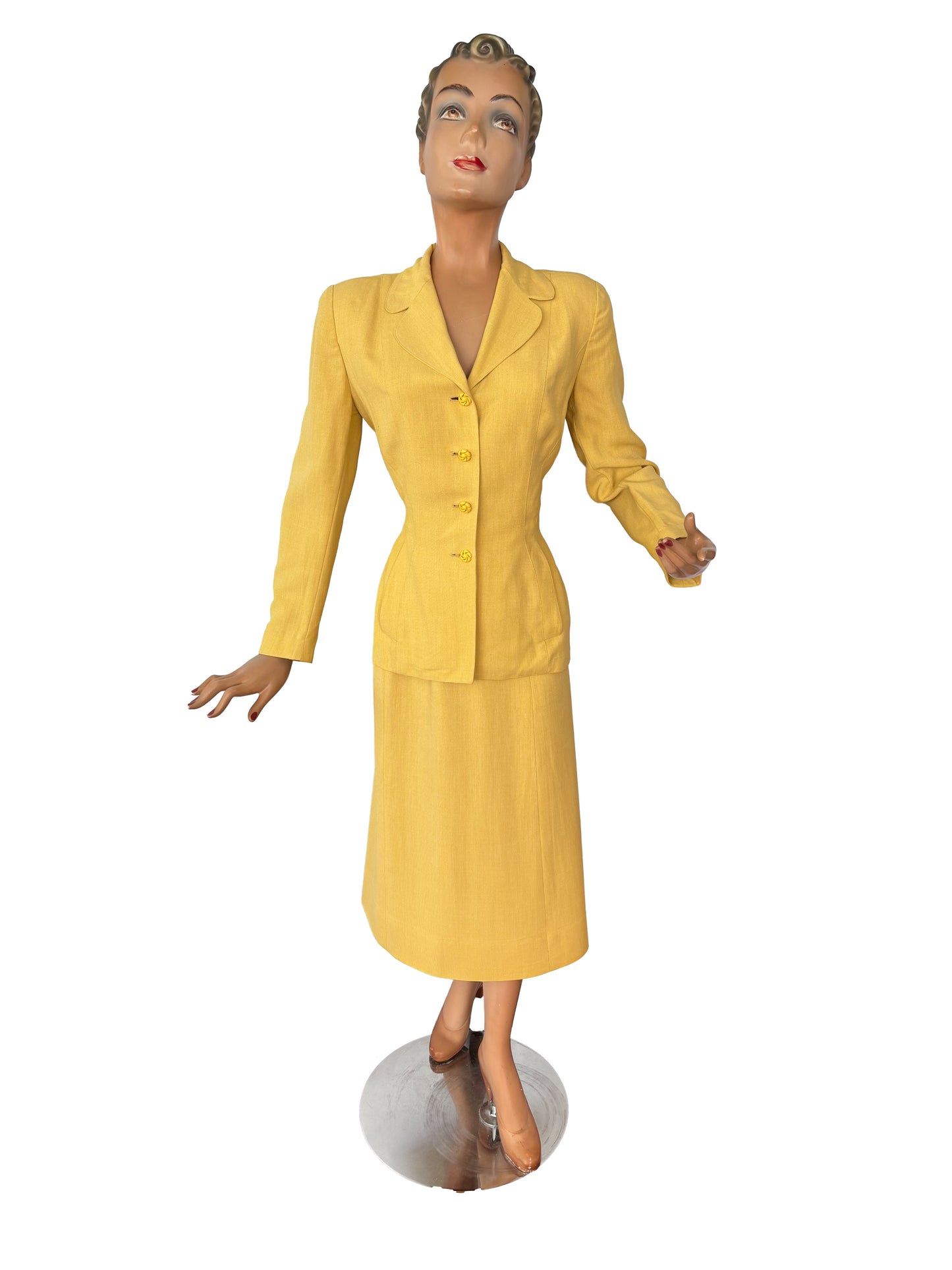 1940s Sacony Gabardine Suit | Jacket S/M, Skirt S