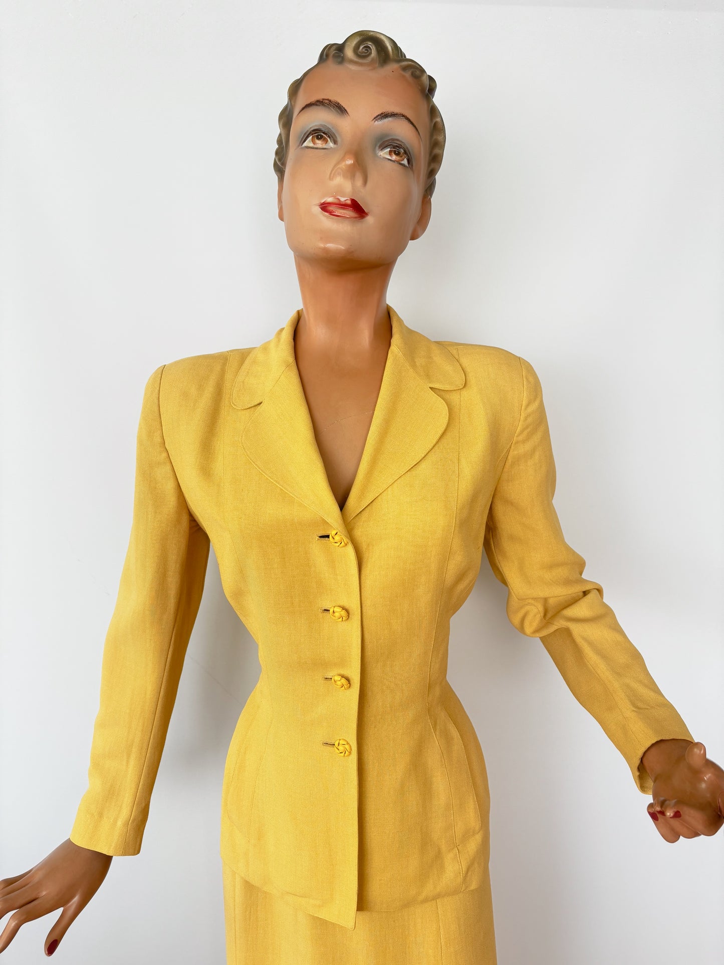 1940s Sacony Gabardine Suit | Jacket S/M, Skirt S