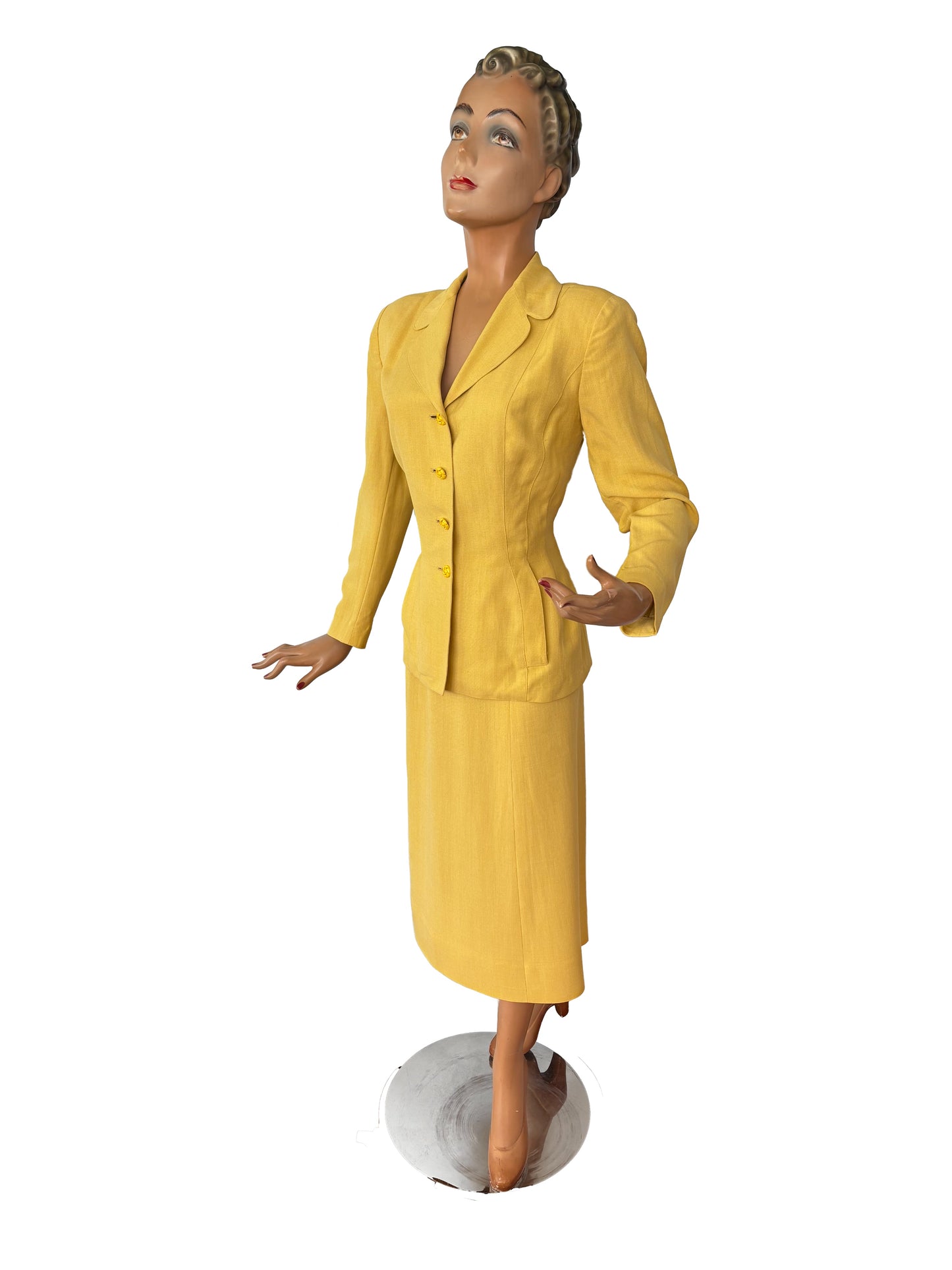 1940s Sacony Gabardine Suit | Jacket S/M, Skirt S