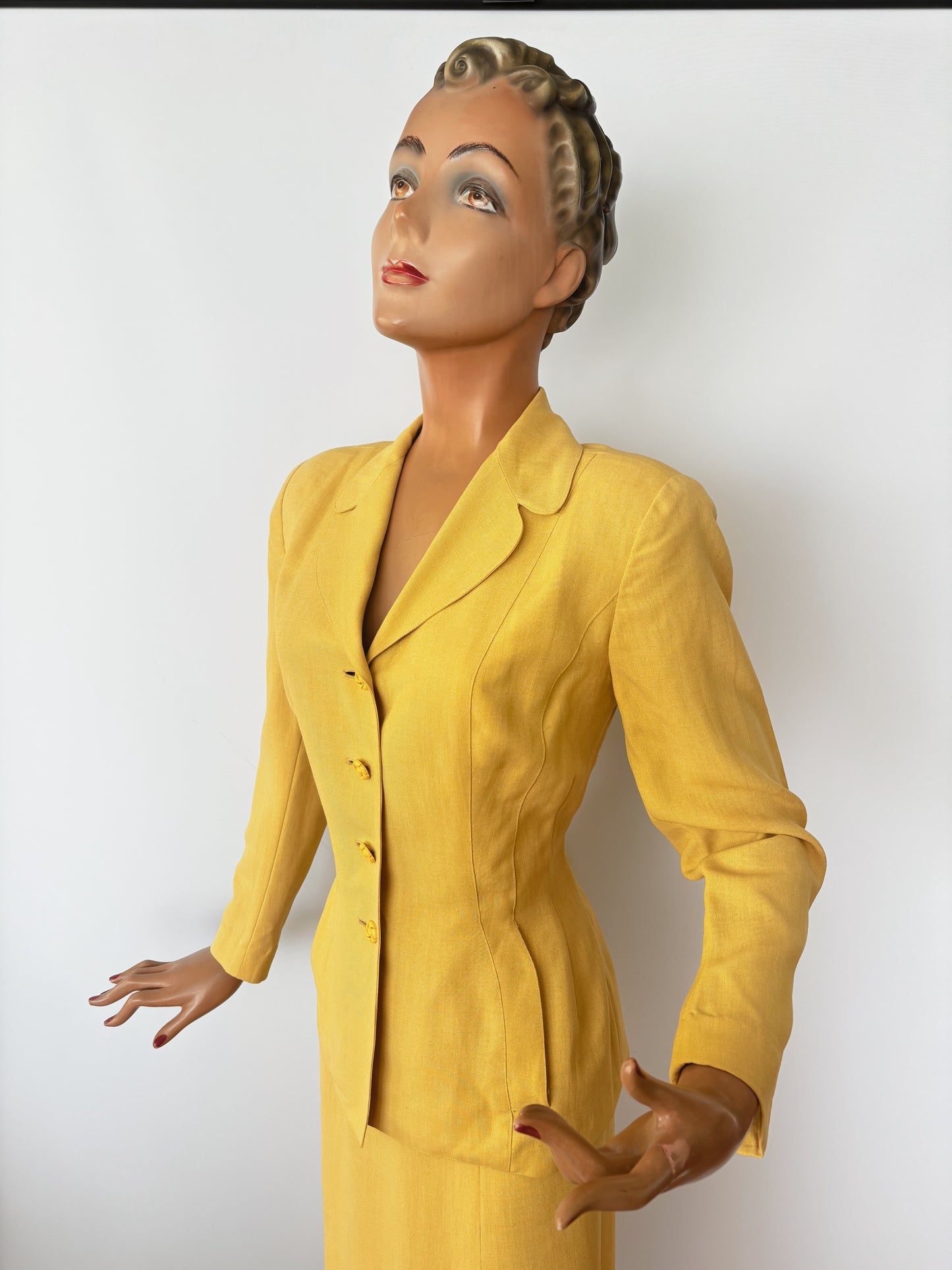 1940s Sacony Gabardine Suit | Jacket S/M, Skirt S