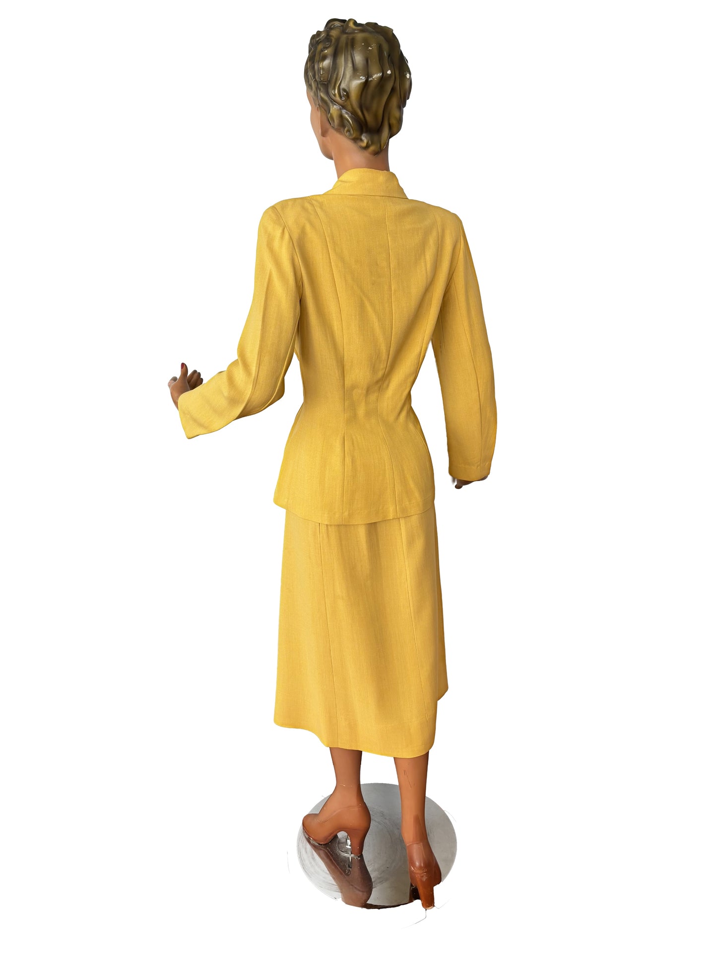 1940s Sacony Gabardine Suit | Jacket S/M, Skirt S