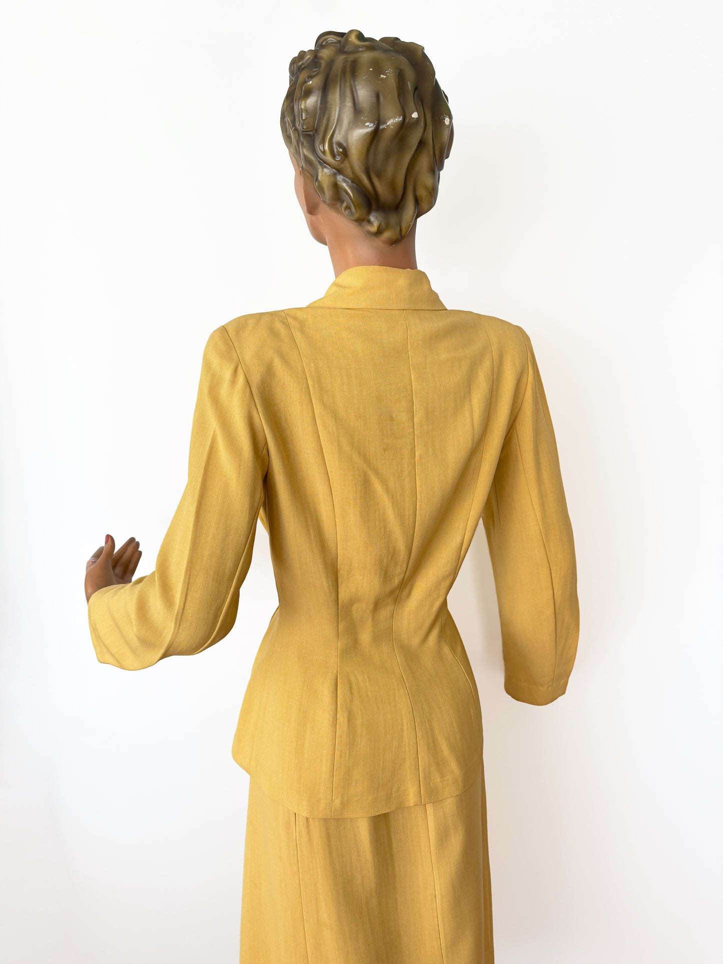1940s Sacony Gabardine Suit | Jacket S/M, Skirt S