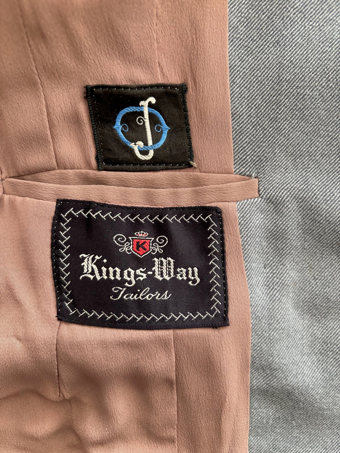 M | 1940s Kings-Way Tailors Grey Gabardine Jacket