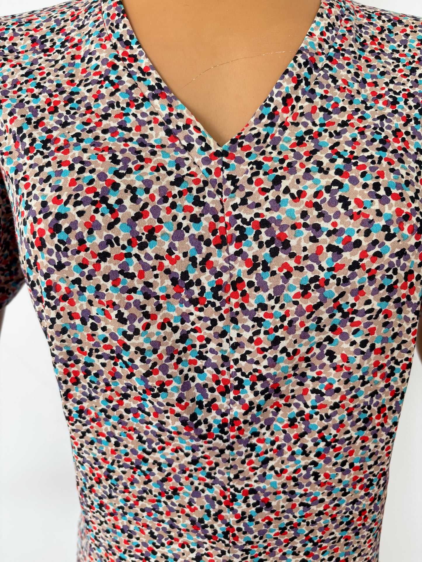 1950s Wool Crepe Confetti Dress | Medium/Large