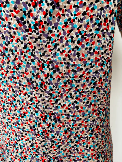 1950s Wool Crepe Confetti Dress | Medium/Large
