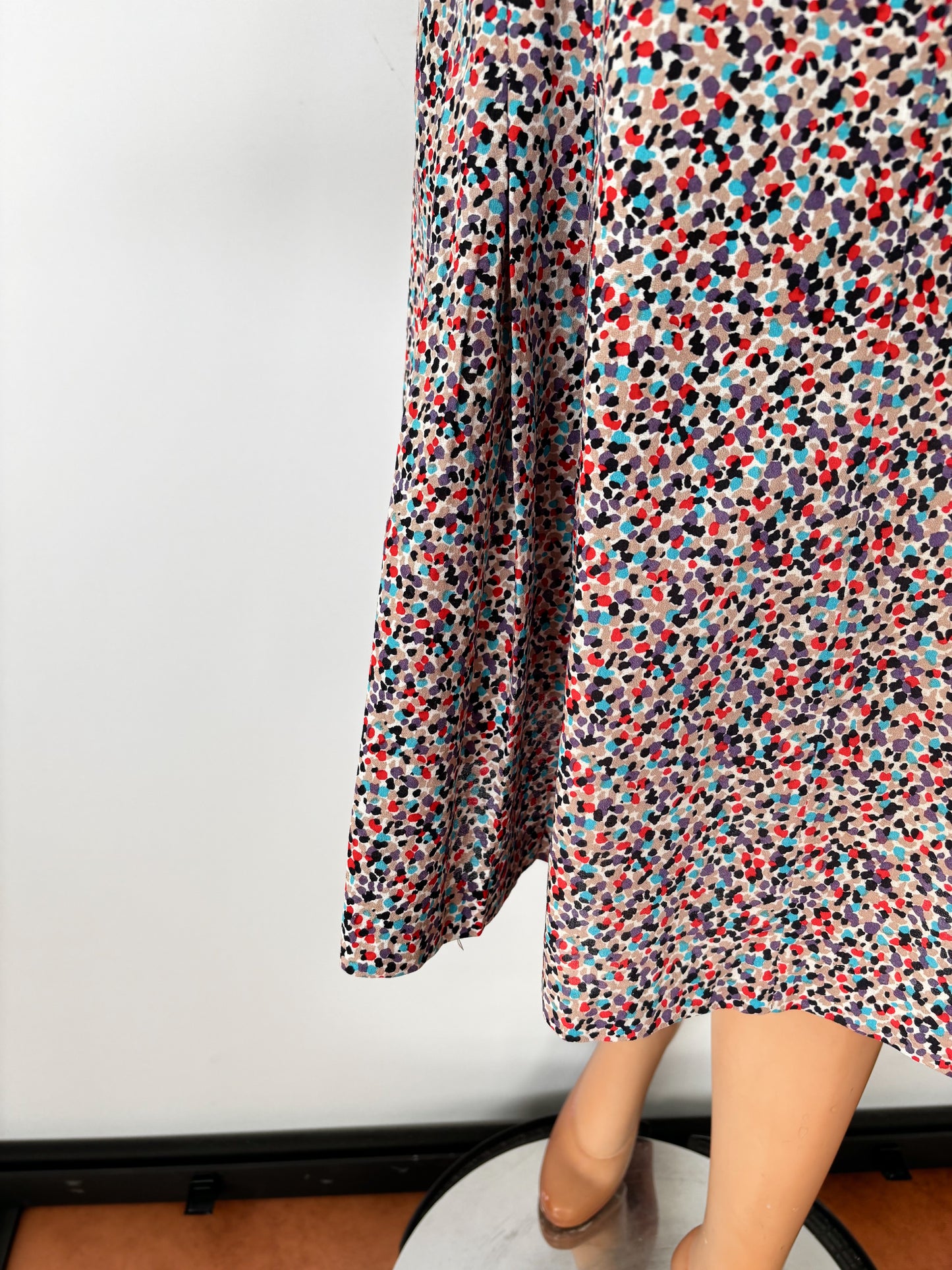 1950s Wool Crepe Confetti Dress | Medium/Large