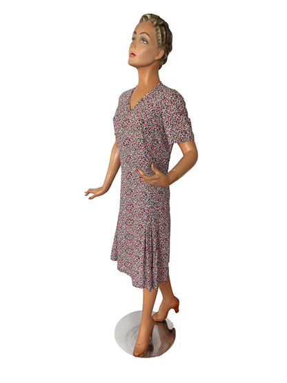 1950s Wool Crepe Confetti Dress | Medium/Large