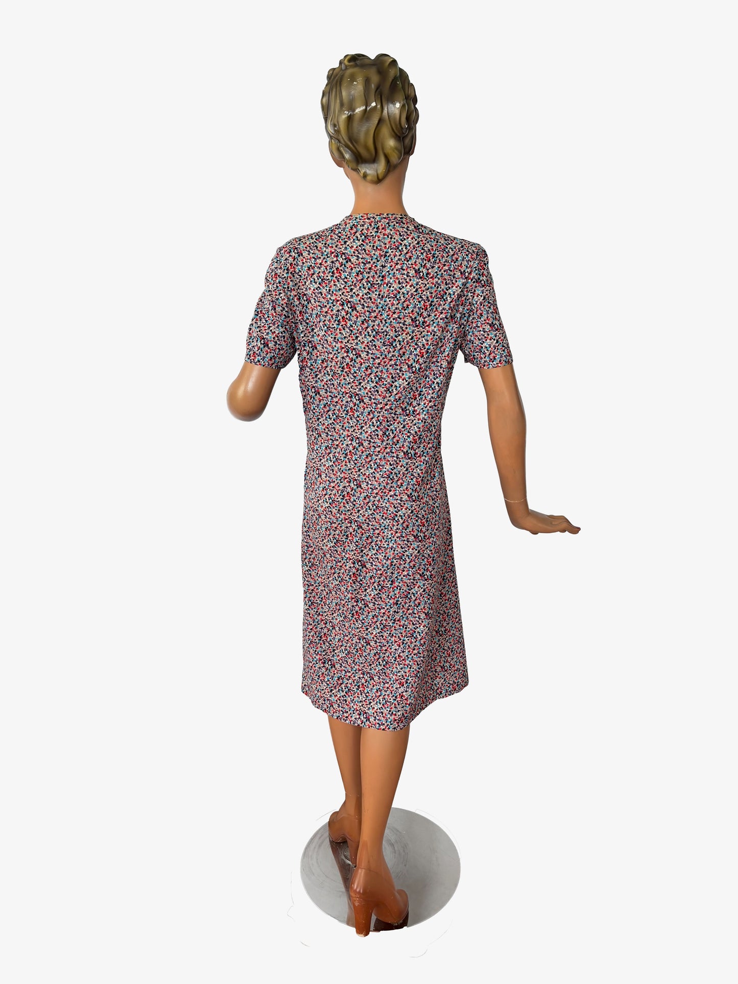 1950s Wool Crepe Confetti Dress | Medium/Large