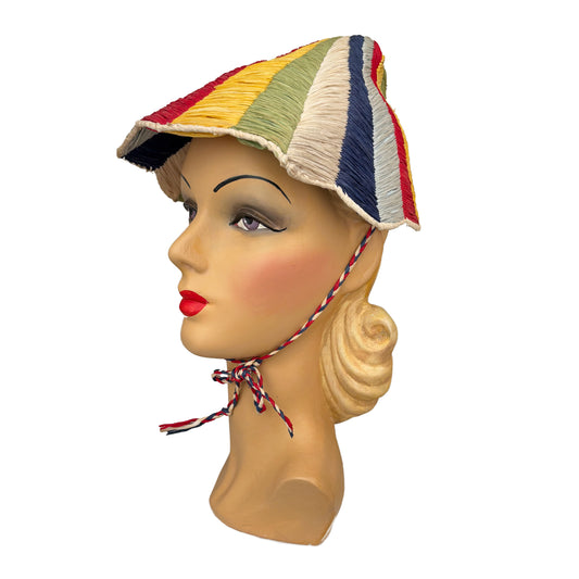 1930s Raffia Sun Beach Hat