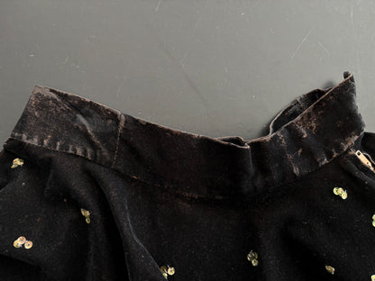 XS | 1950s Mexican Tourist Sequin Velvet Circle Skirt
