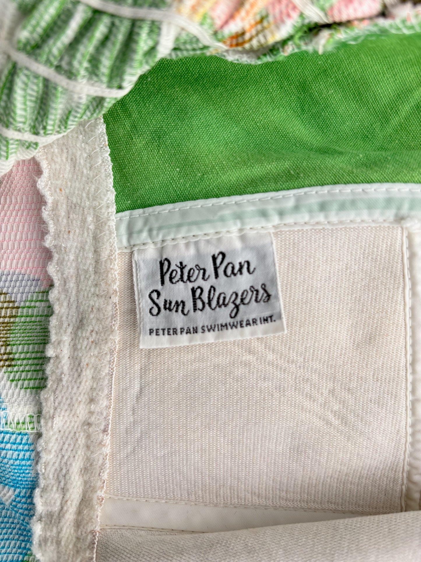 M | 1960s Peter Pan Sun Blazers Hawaii Bathing Suit Floral Swim Dress