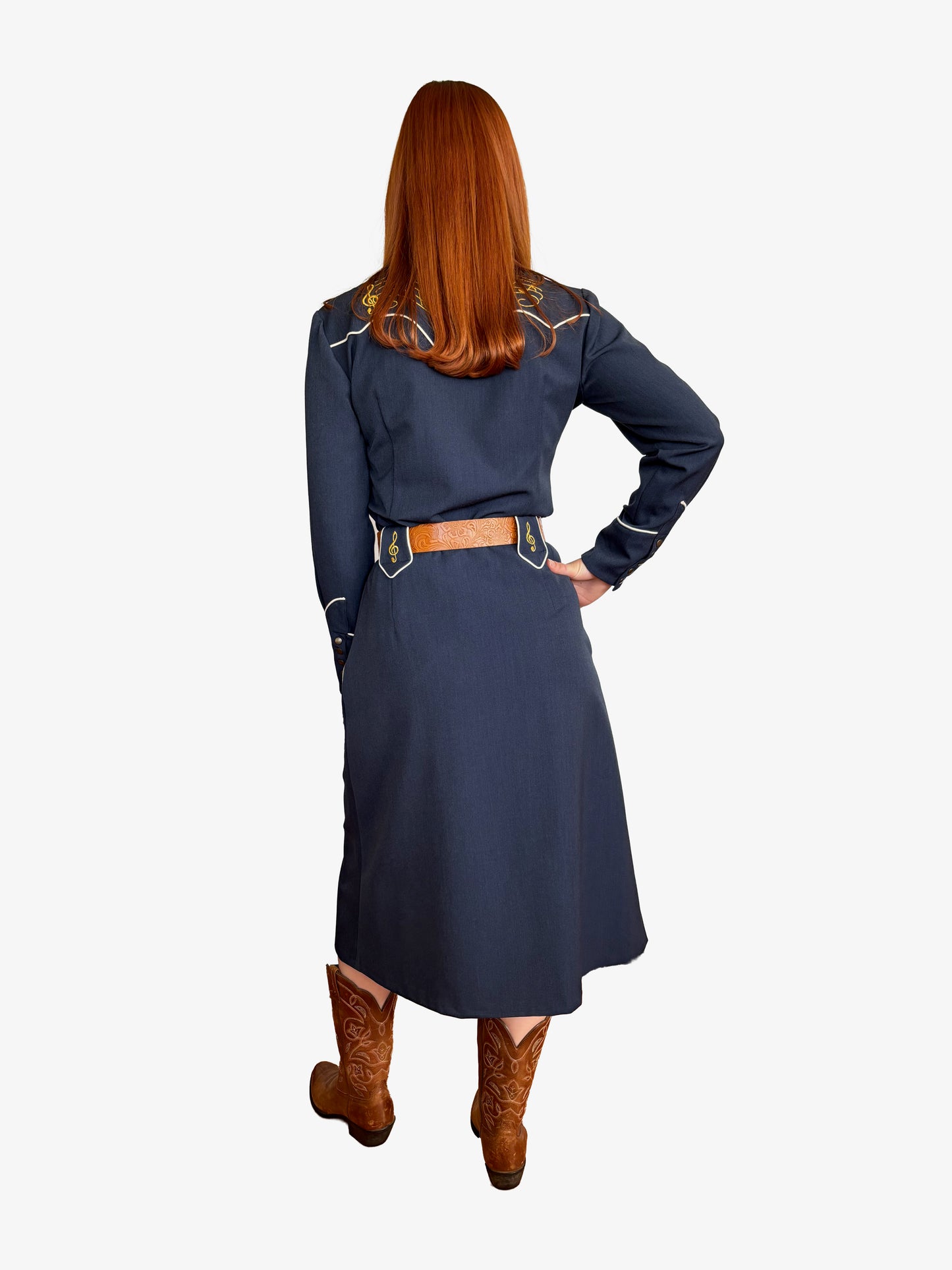 Lily-Mae 1940s Western Skirt Navy Blue - Made to Order