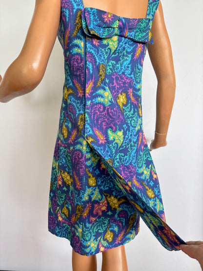 S | 1960s Psychedelic Mod Dress By Modèle Boutique