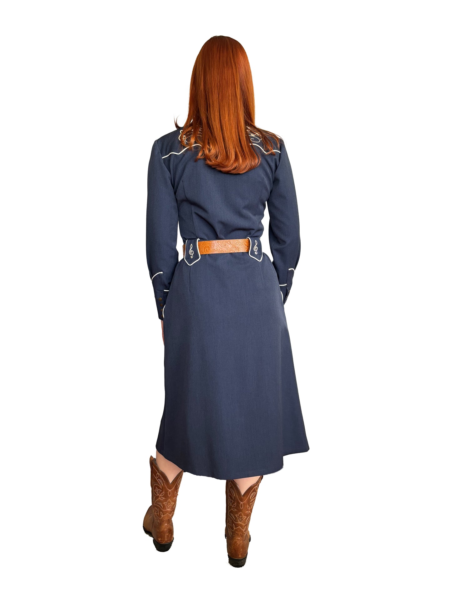 Lily-Mae 1940s Western Skirt Navy Blue - Made to Order