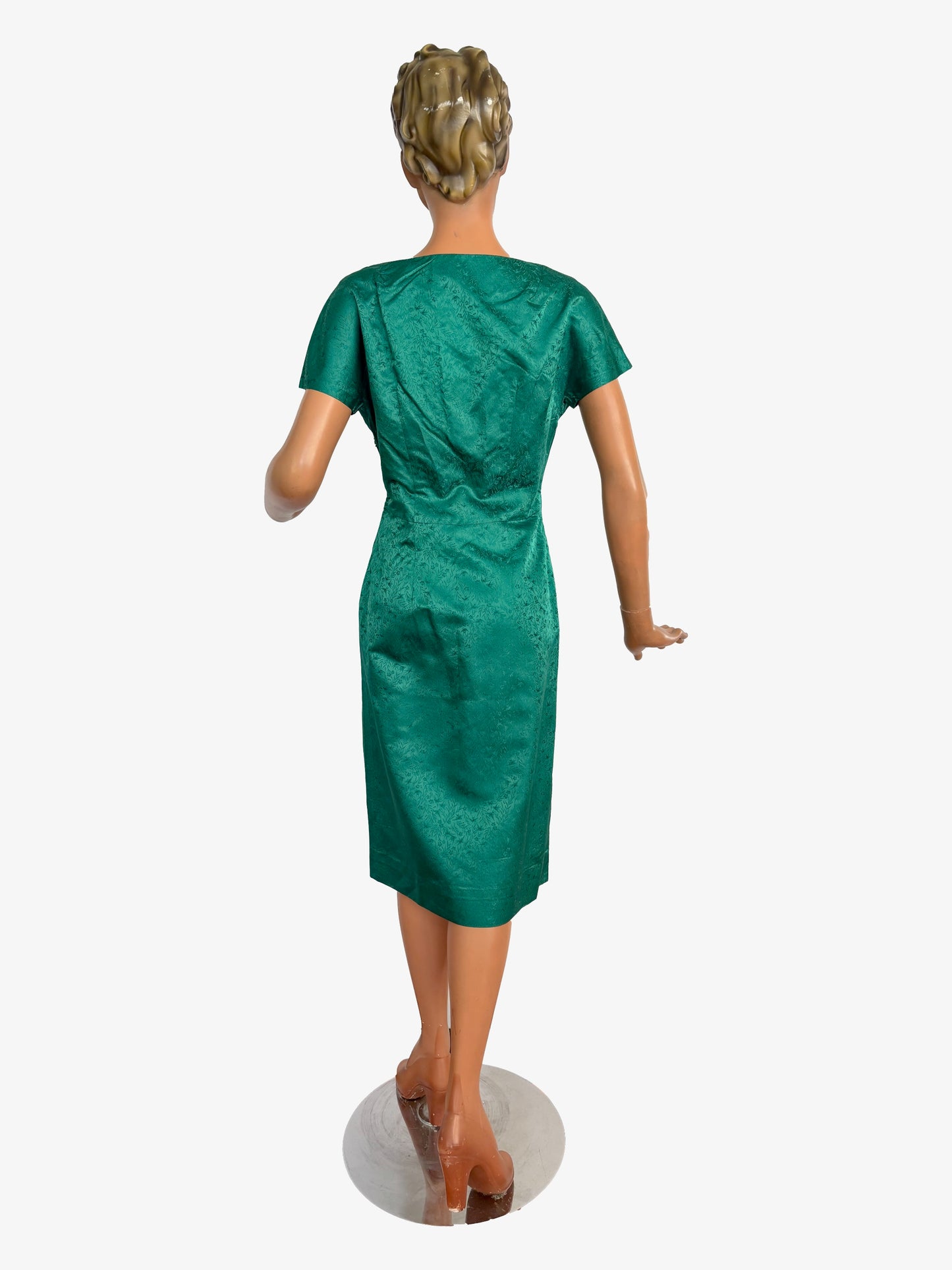 M | 1950s/60s Emerald Green Wiggle Dress