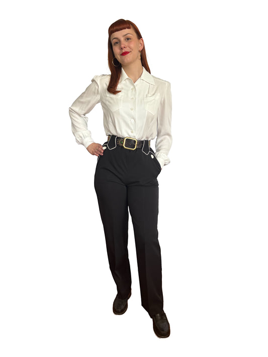 1940s Style Western Slacks Black -  Made to Order